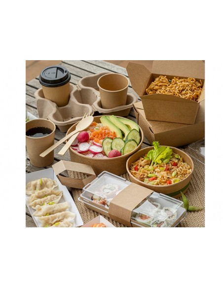Ensaladera kraft grande transparente | Delivery | Effimer