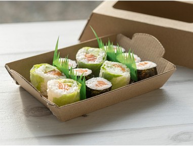 Bandeja kraft 17cm para bocadillos | Catering | Effimer