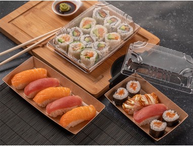 Caja sushi kraft 19cm, formato variado | Effimer