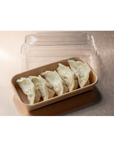 Bandeja de sushi kraft 16cm con tapa | Effimer