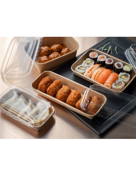 Bandeja de sushi kraft alargada 22cm | Effimer