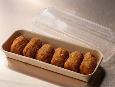 Bandeja de sushi kraft alargada 22cm | Effimer