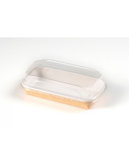 Bandeja de sushi kraft 16cm con tapa | Effimer