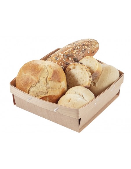 Cesta de madera para pan cuadrada | Effimer