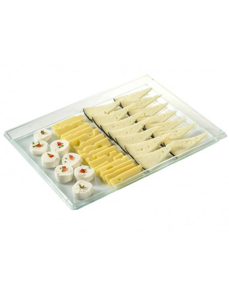 Bandeja plástico transparente verde 30x23cm | Effimer