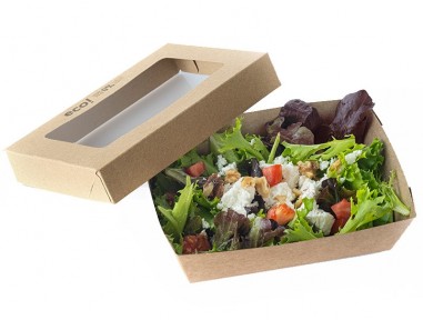 Bandeja kraft con tapa ventana PET 180x130mm | Effimer
