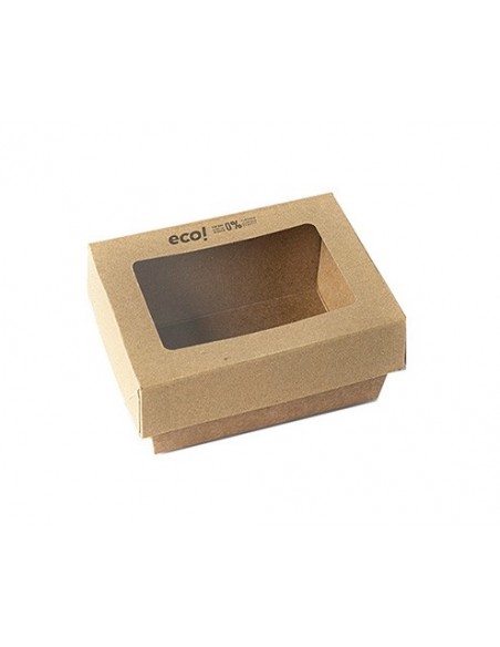 Bandeja kraft con tapa 130x130x50mm 550ml | Effimer