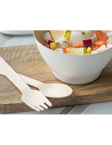 Tenedor de madera desechable hostelería | Effimer