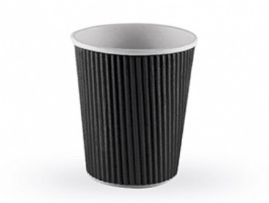 Vaso papel negro 8oz cafeterías premium | Effimer