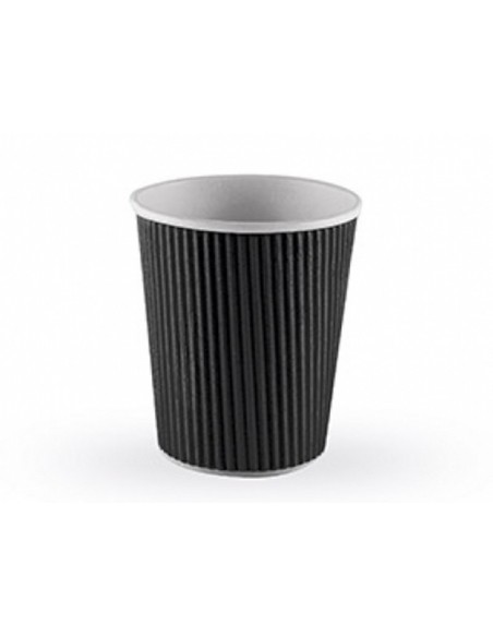 Vaso papel negro 8oz cafeterías premium | Effimer